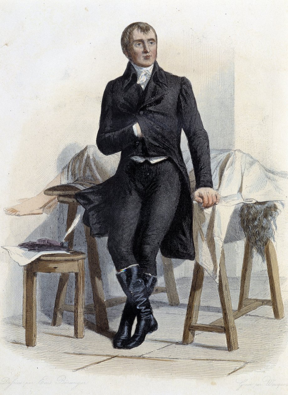 Marie Francois Xavier Bichat (1771-1802), bióloga e fisiologista médica francesa - em "Le Plutarque francais", de Mennechet, Paris de French School
