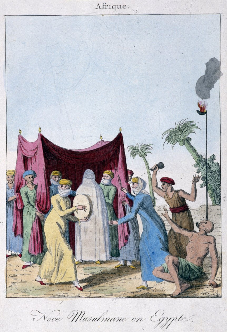 Casamento muçulmano no Egito - in "Moeurs et coutumes des peuples", ed. Hocquart, Paris de French School