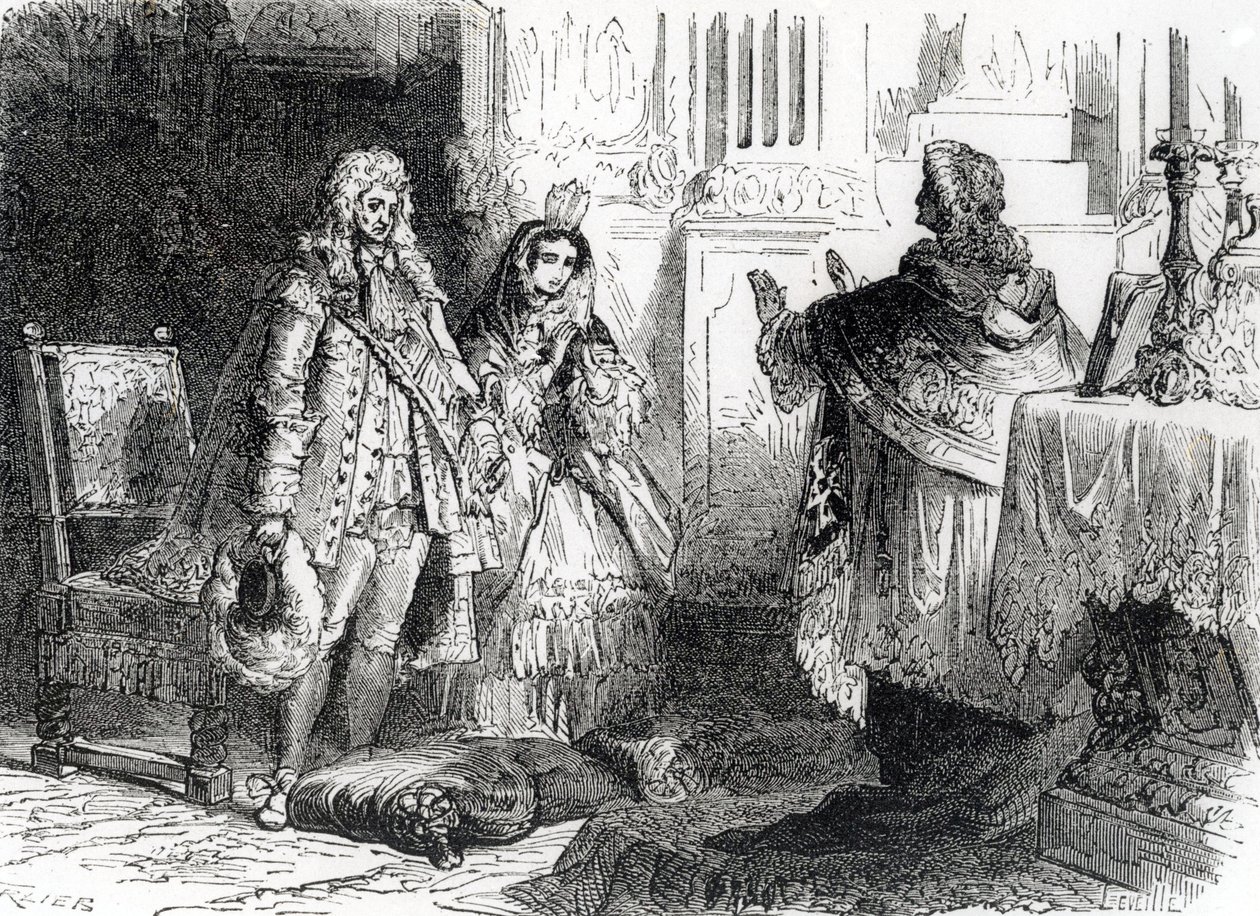 Casamento de Luís XIV e Madame de Maintenon de French School