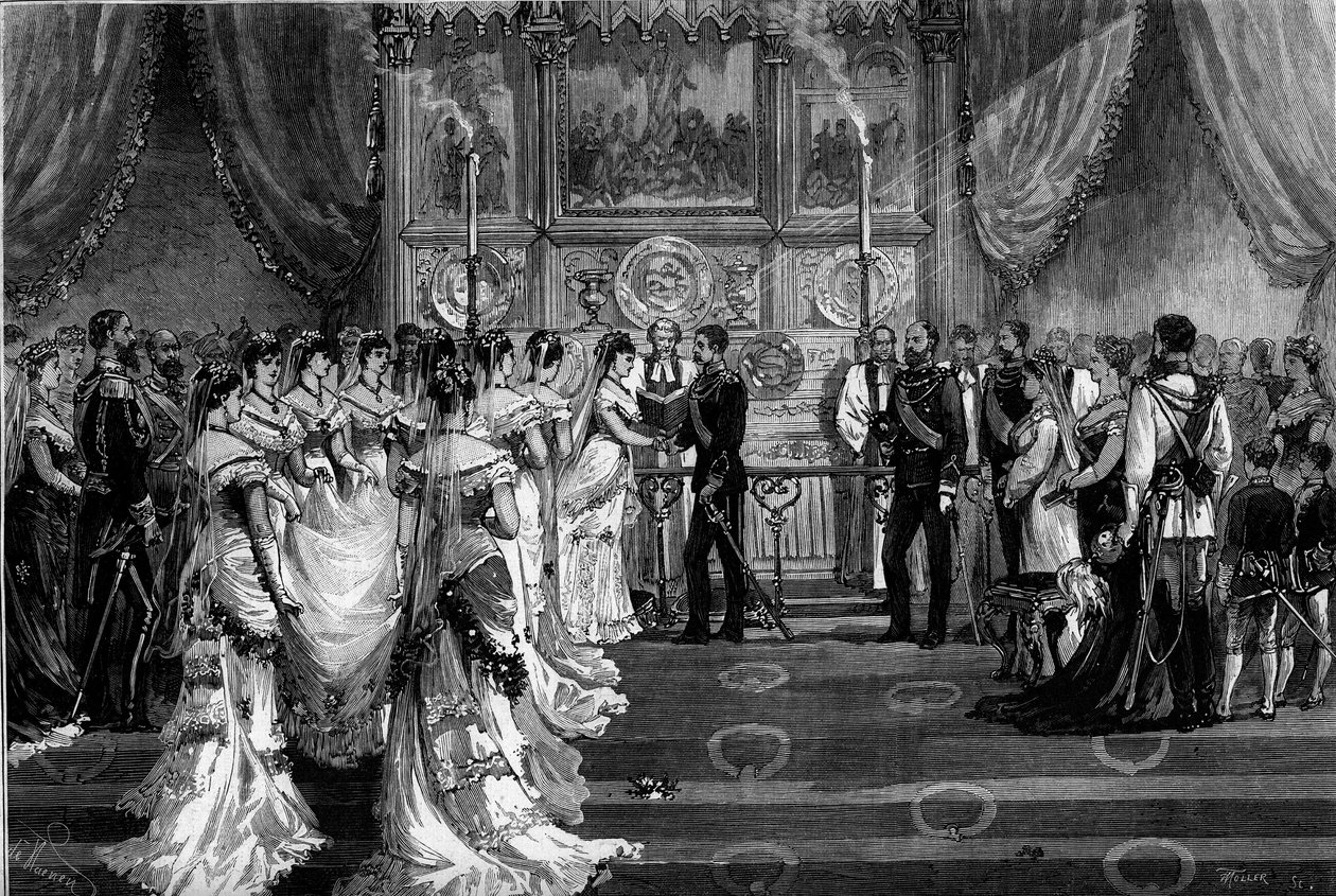 Casamento do Príncipe Arthur de Connaught e Strathearn (1850-1942) e da Princesa Margaret da Prússia (1860-1917) de French School