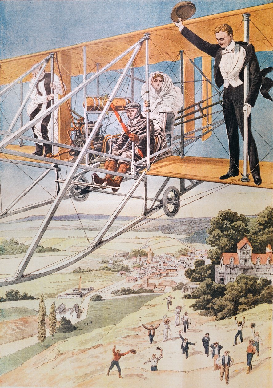 Casamento em um avião, ilustração do Le Petit Journal 1911 de French School