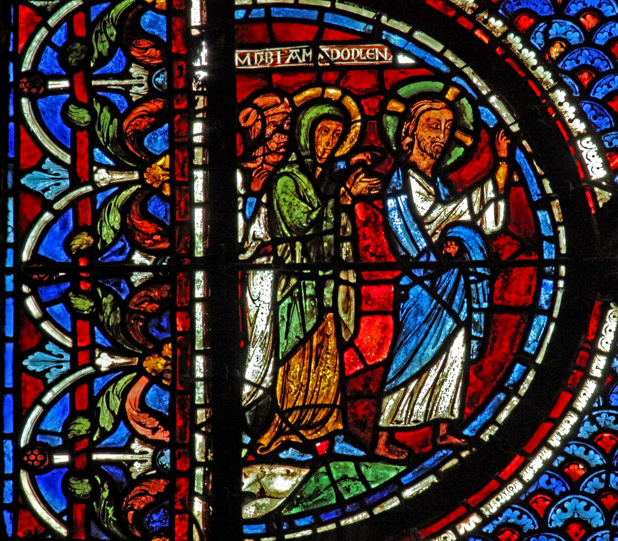 Janela de Maria Madalena: Maria, Marta e Jesus vão à sepultura de Lázaro (w46) de French School