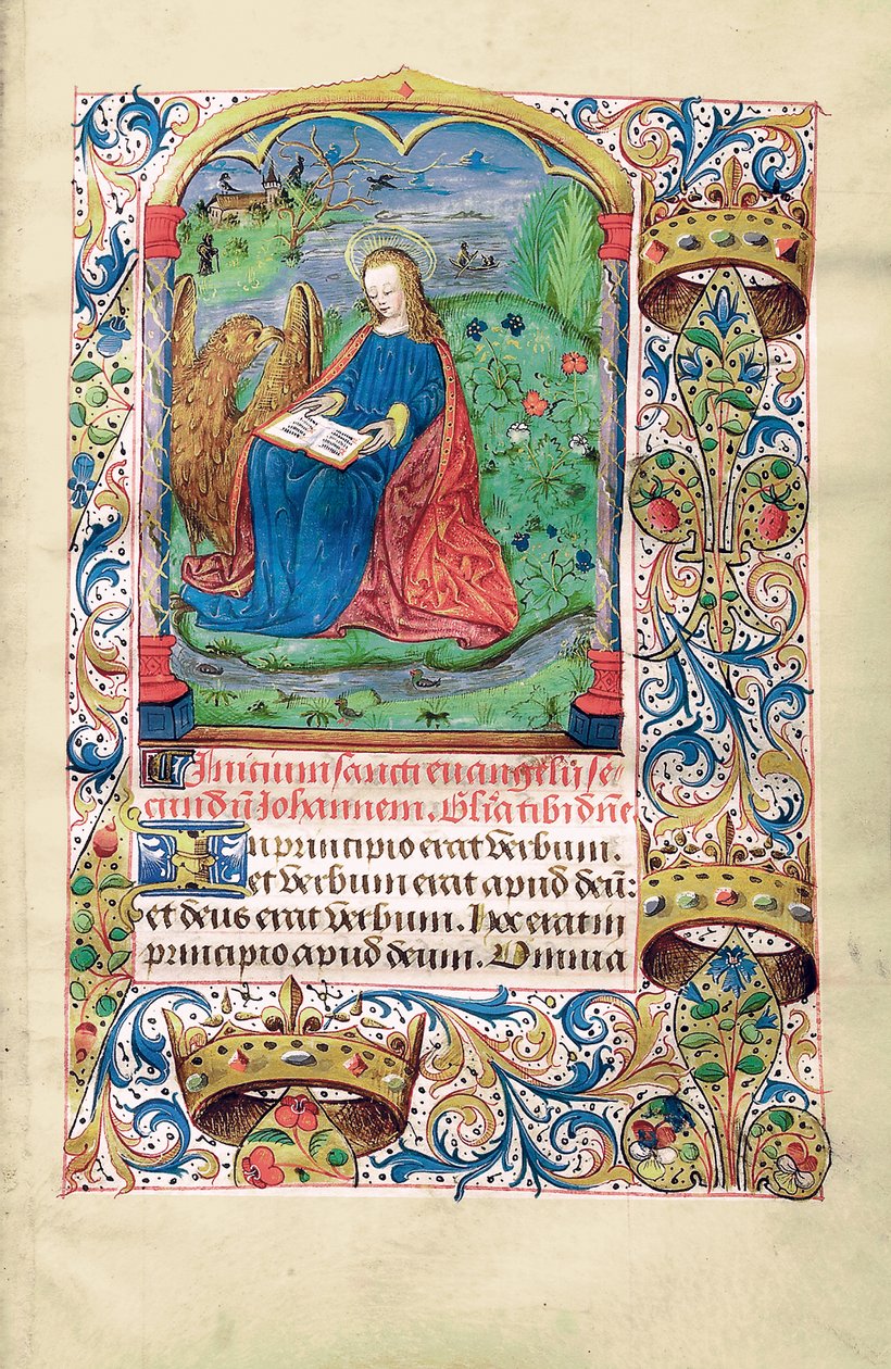 Mary Magdelene in the Wilderness, ilustração de "Livro das Horas, Uso de Langres", c.1500 de French School