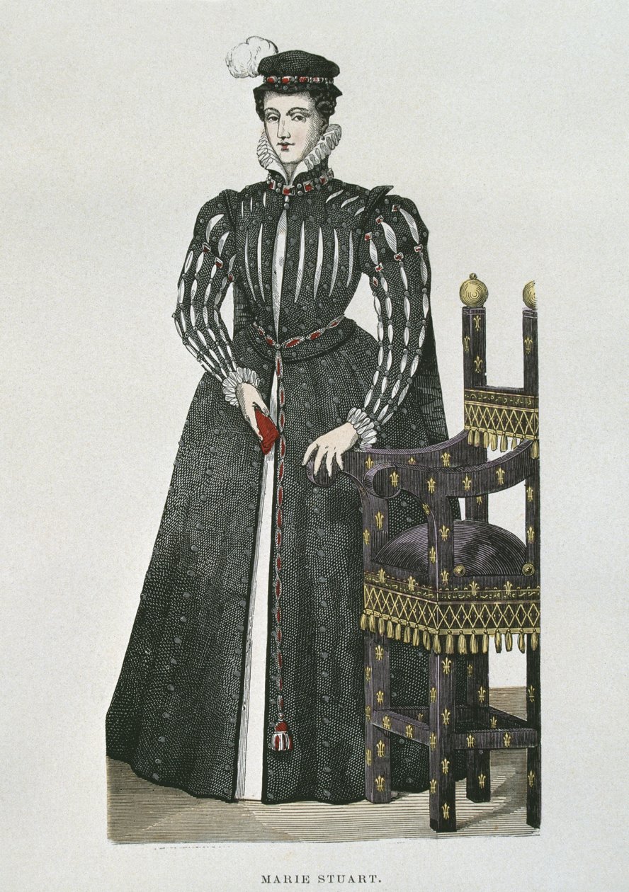 Maria Rainha dos Escoceses (1542-87), cópia de uma miniatura do Recueil de Gaignieres de French School
