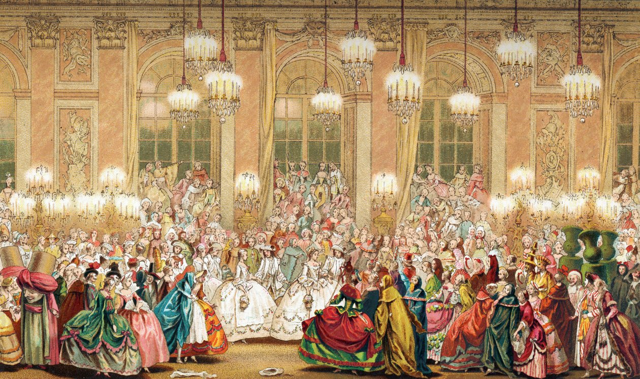 Baile de máscaras na corte de Luís XV de French School