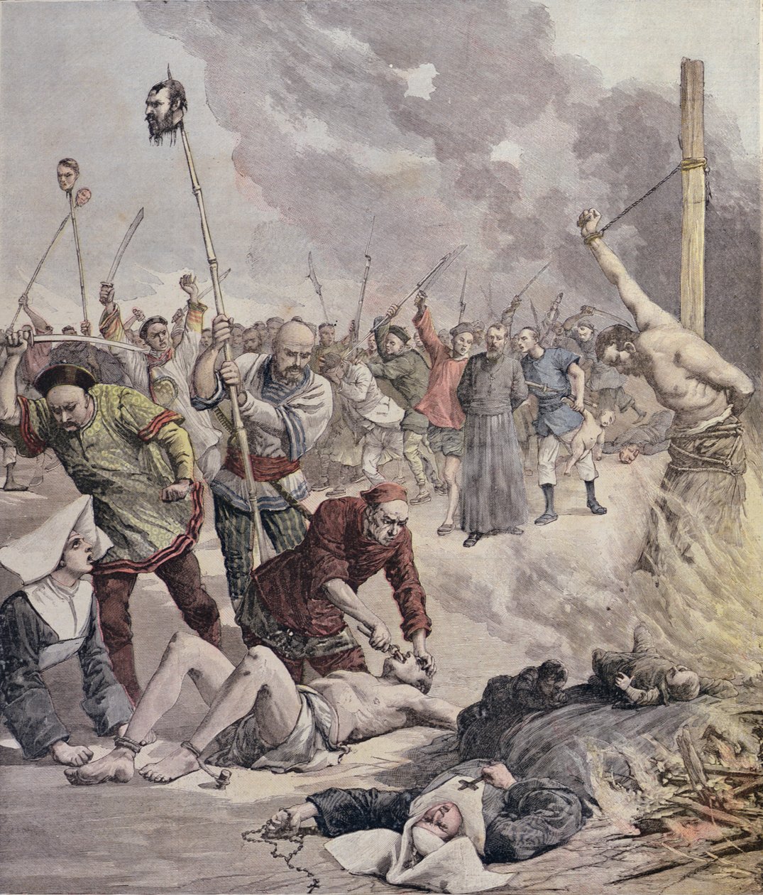 Massacres na China, do Le Petit Journal, 1891 de French School