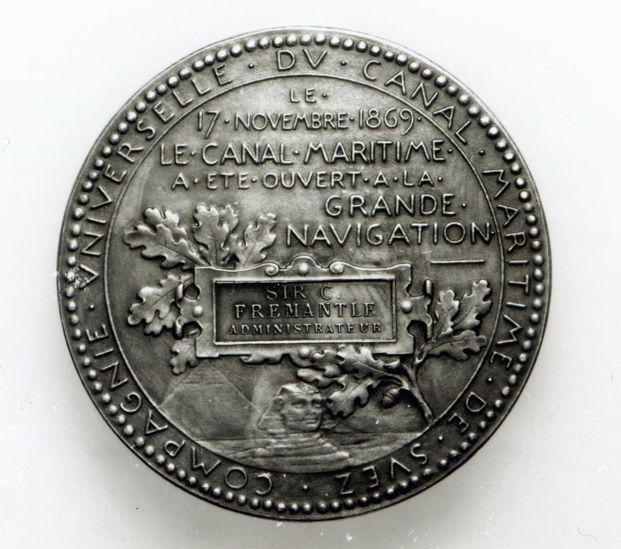 Medalha comemorativa da abertura do Canal de Suez em 17 de novembro de 1869 (metal) de French School