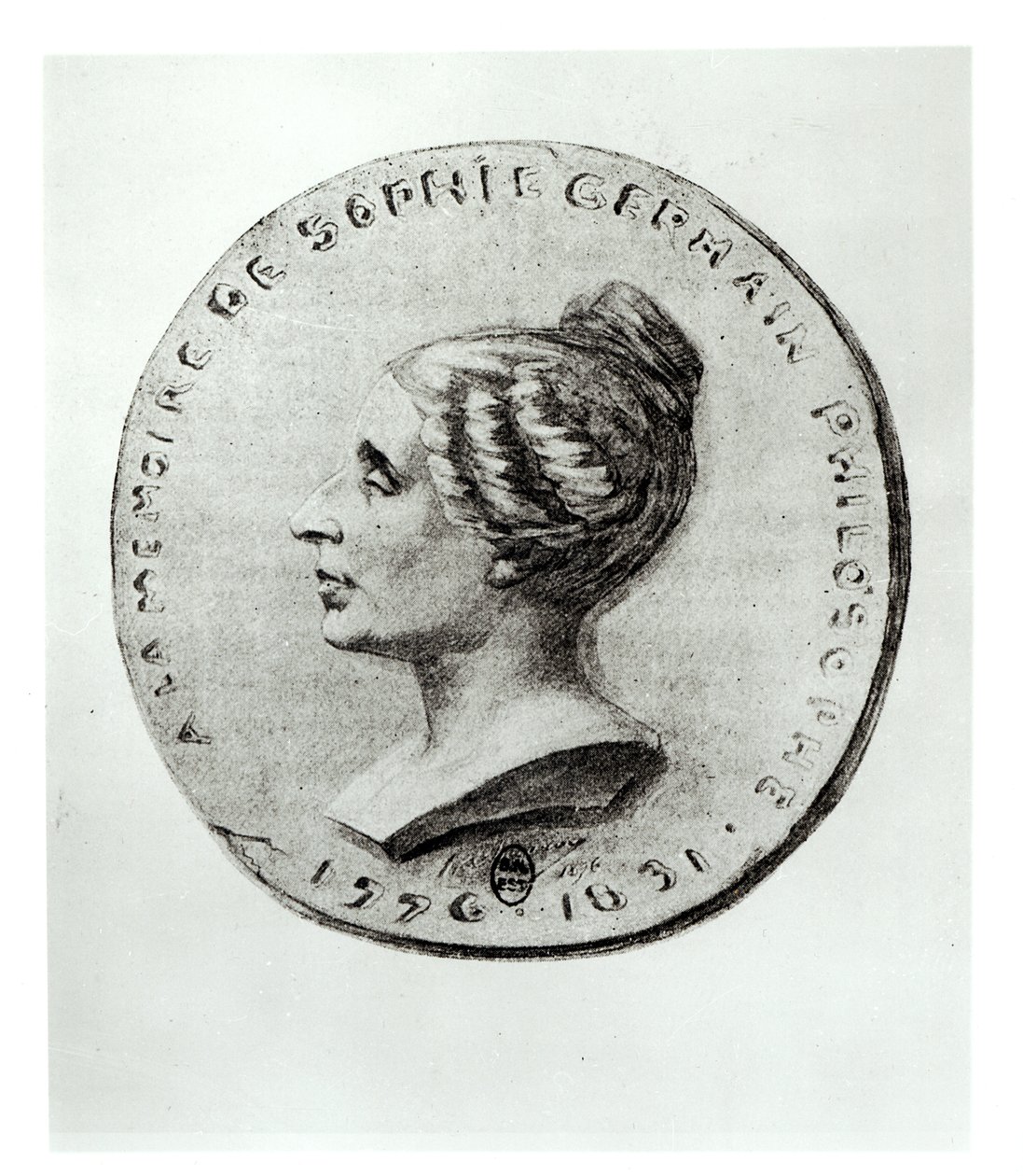 Medalha representando Sophie Germain (1776-1831) de French School