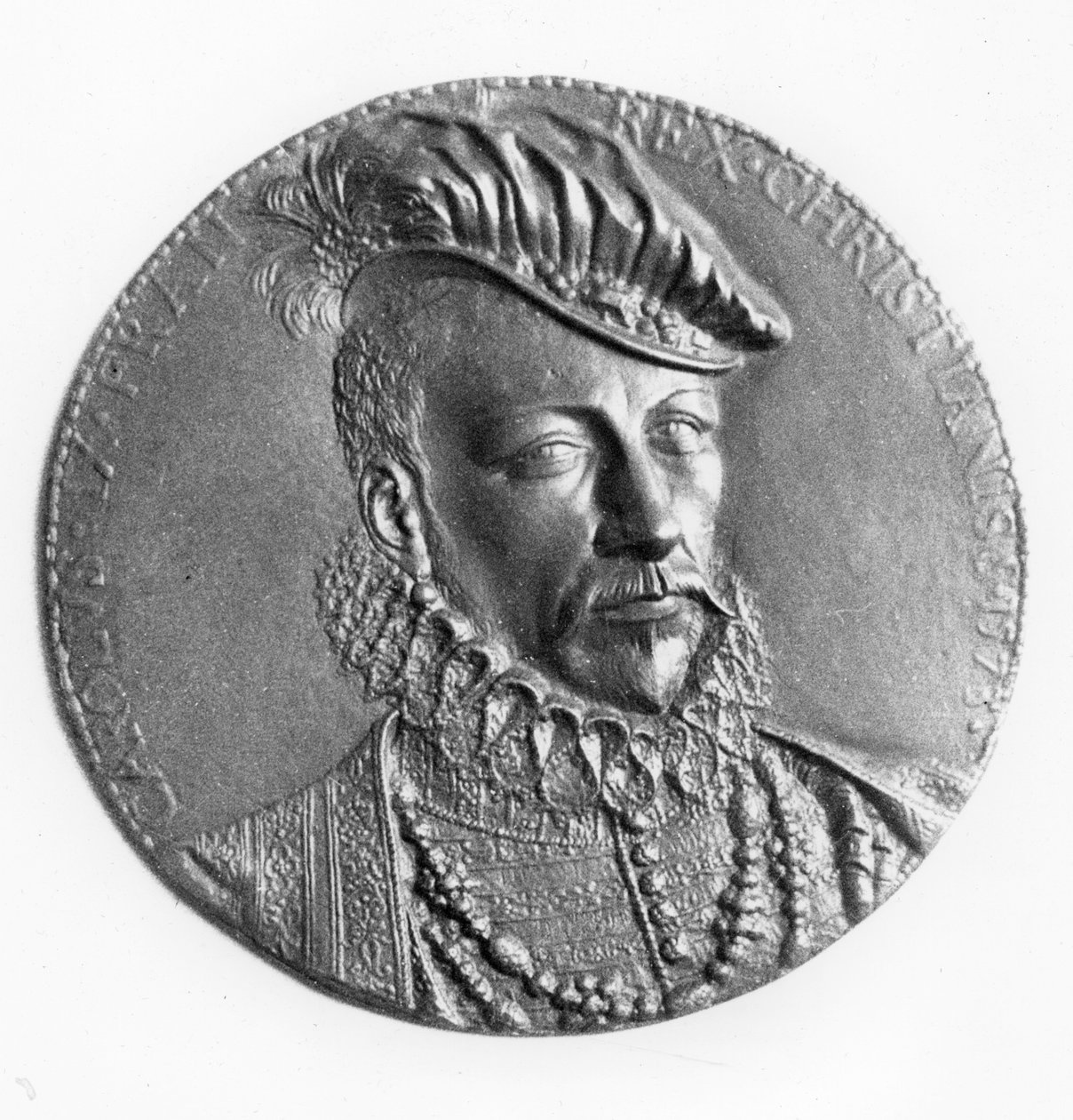 Medalhão de Carlos IX, Rei de França (bronze) de French School