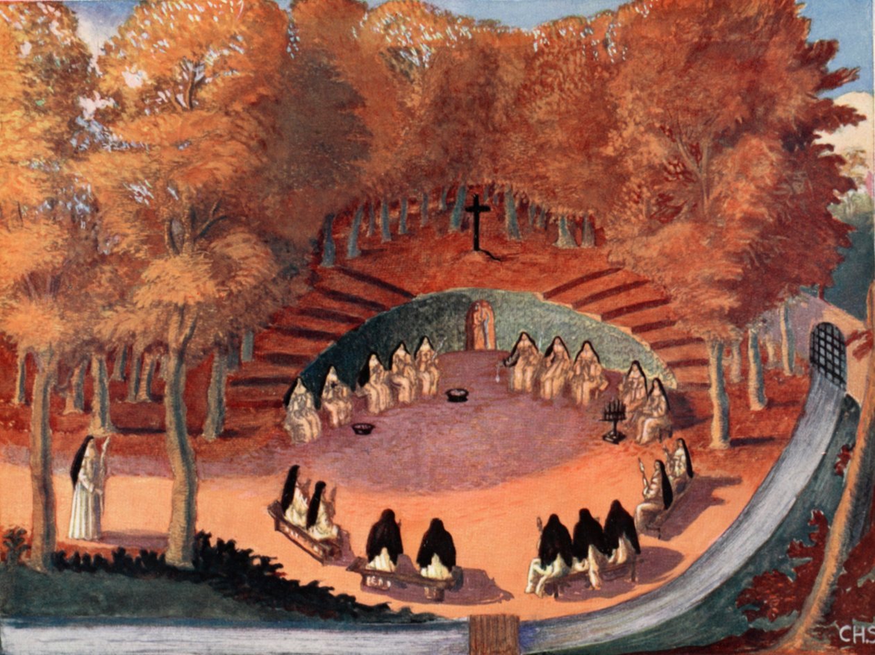 Meditação dos Solitários de Port-Royal, exemplar de M. Charles Sanlaville (fl. 1920-2030), Ilustração da História da nação francaise, de Gabriel Hanotaux (1853-1944), 1924 de French School