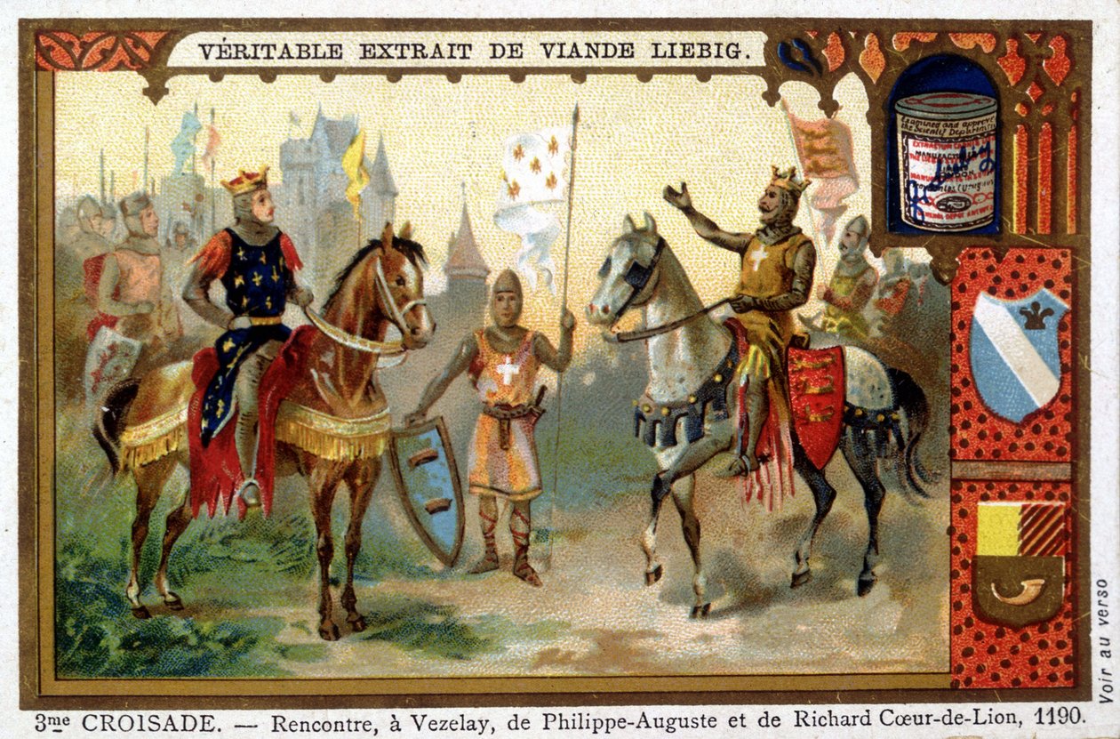 Reunião em Vezelay de Philippe Auguste e Richard Coeur de Lion de French School