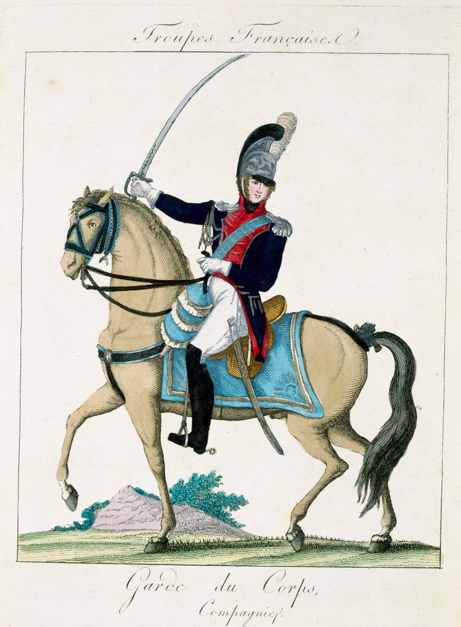 Membro do Corpo Grid, das tropas francesas, pub. em Basset, Paris, c.1790 de French School