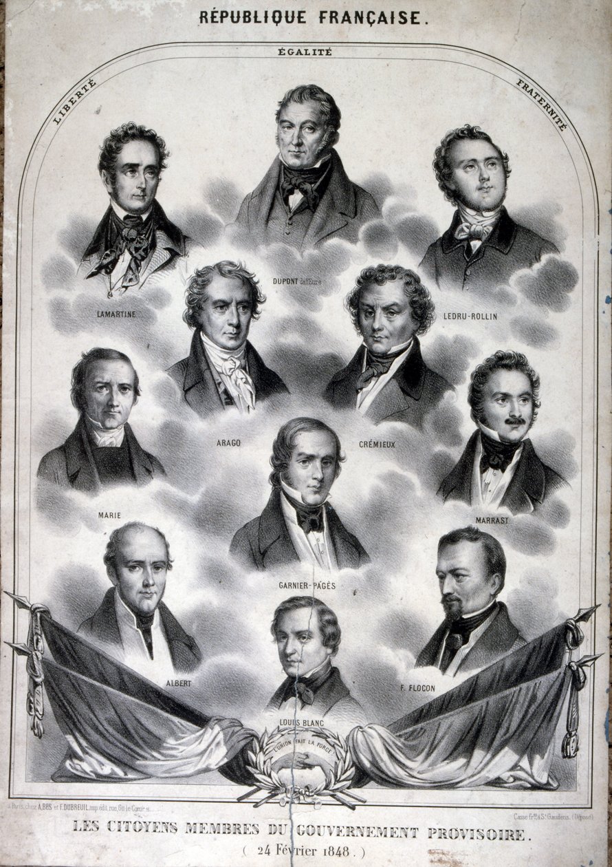 Membros do Governo Provisório da França (gravura) de French School