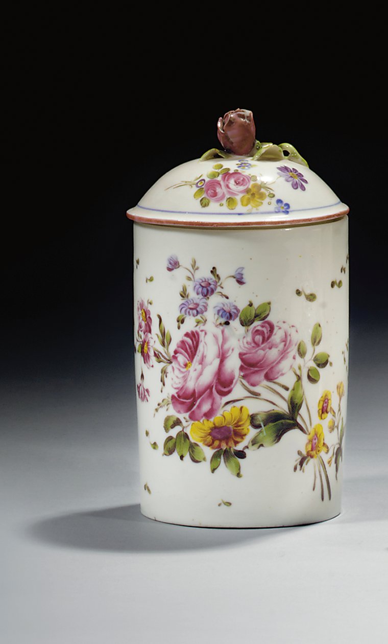 Pote de pomada Mennecy e tampa, c.1750-70 de French School