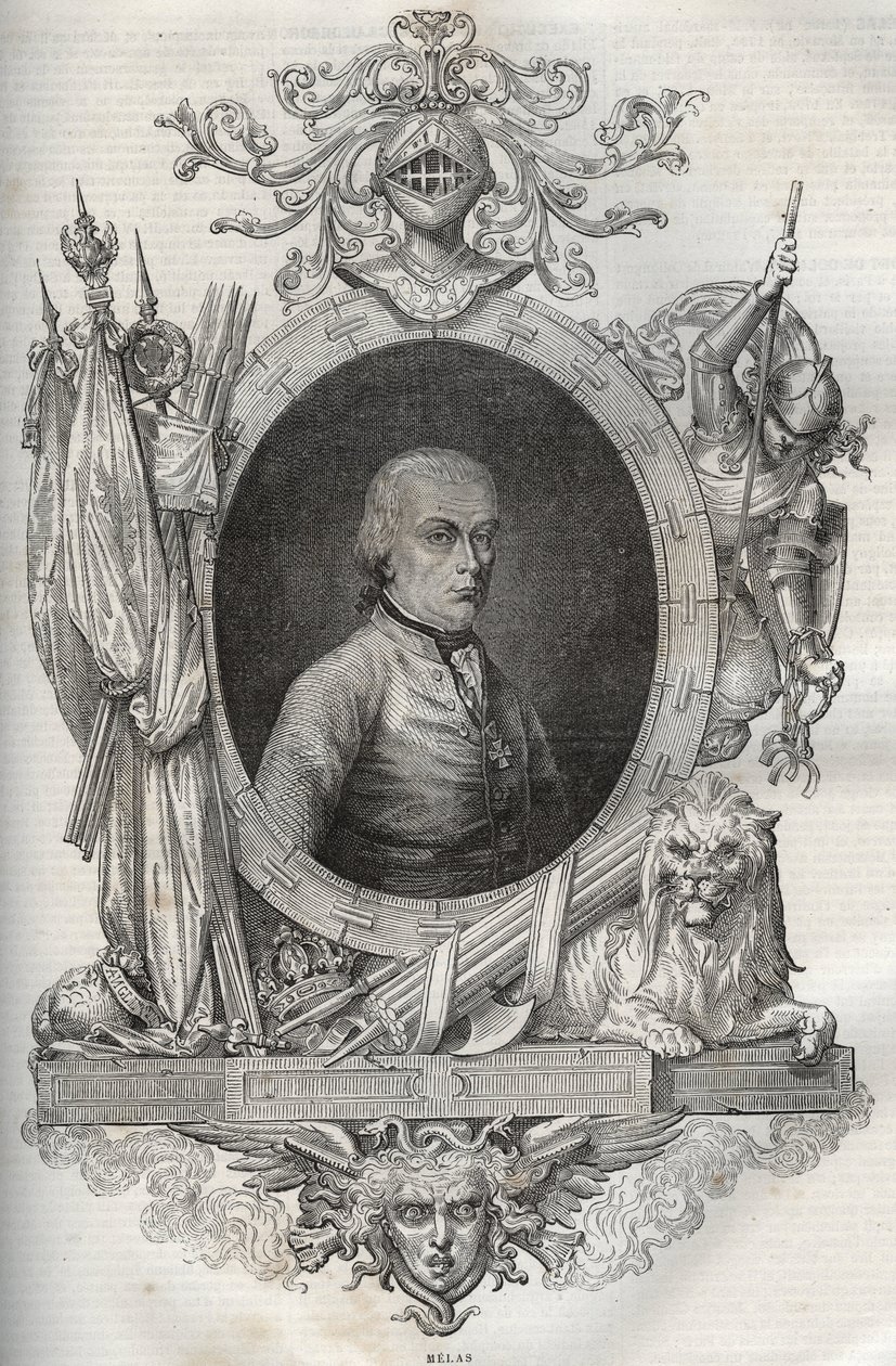 Michael Friedrich Benedikt barão von MELAS (1729-1806), feldmarschal - - Nova Enciclopédia Nacional de Maurice La Charest - 1870 - de French School