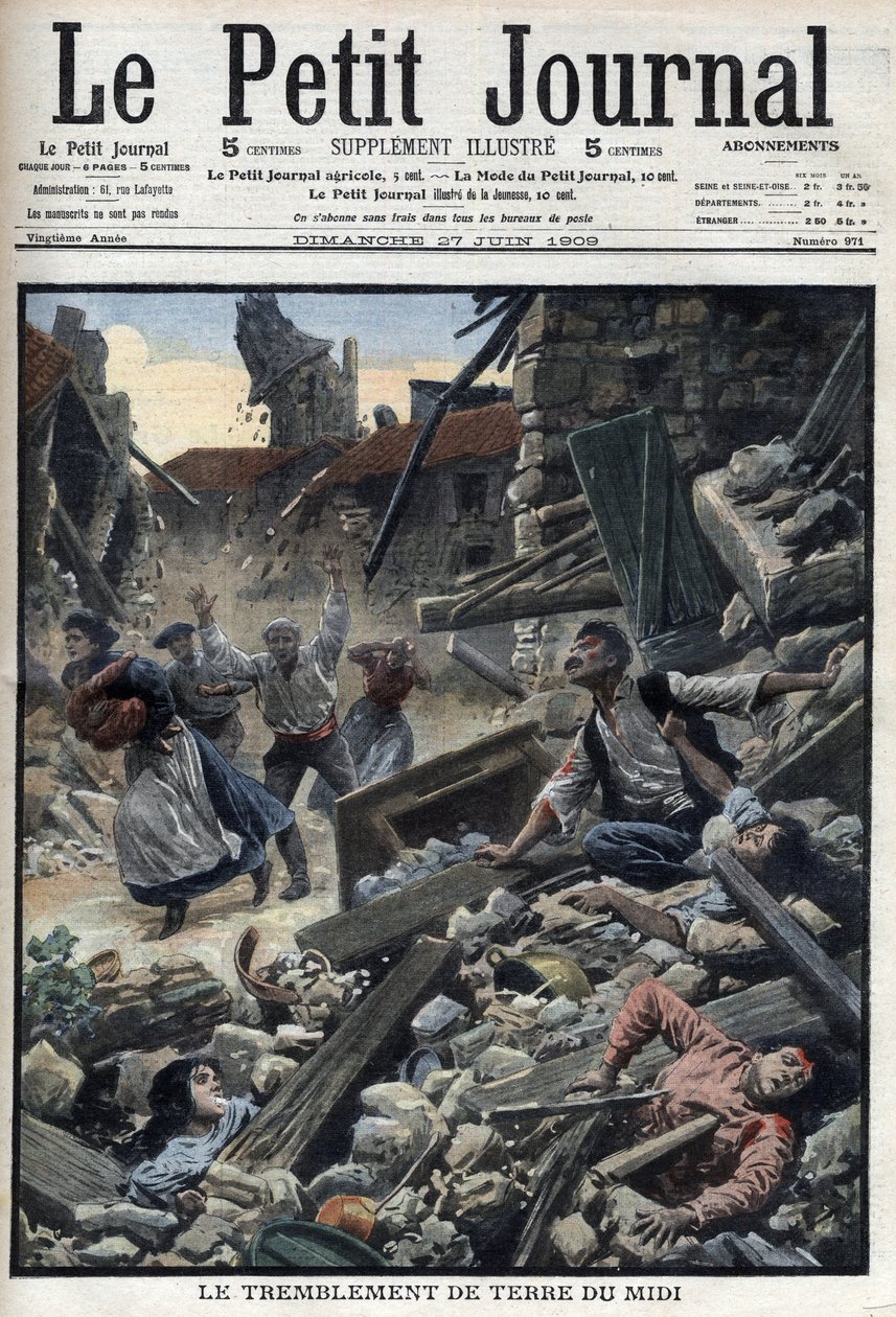 Midi Terremoto no Sudeste da França - "Le Petit Journal" de 27 de junho de French School