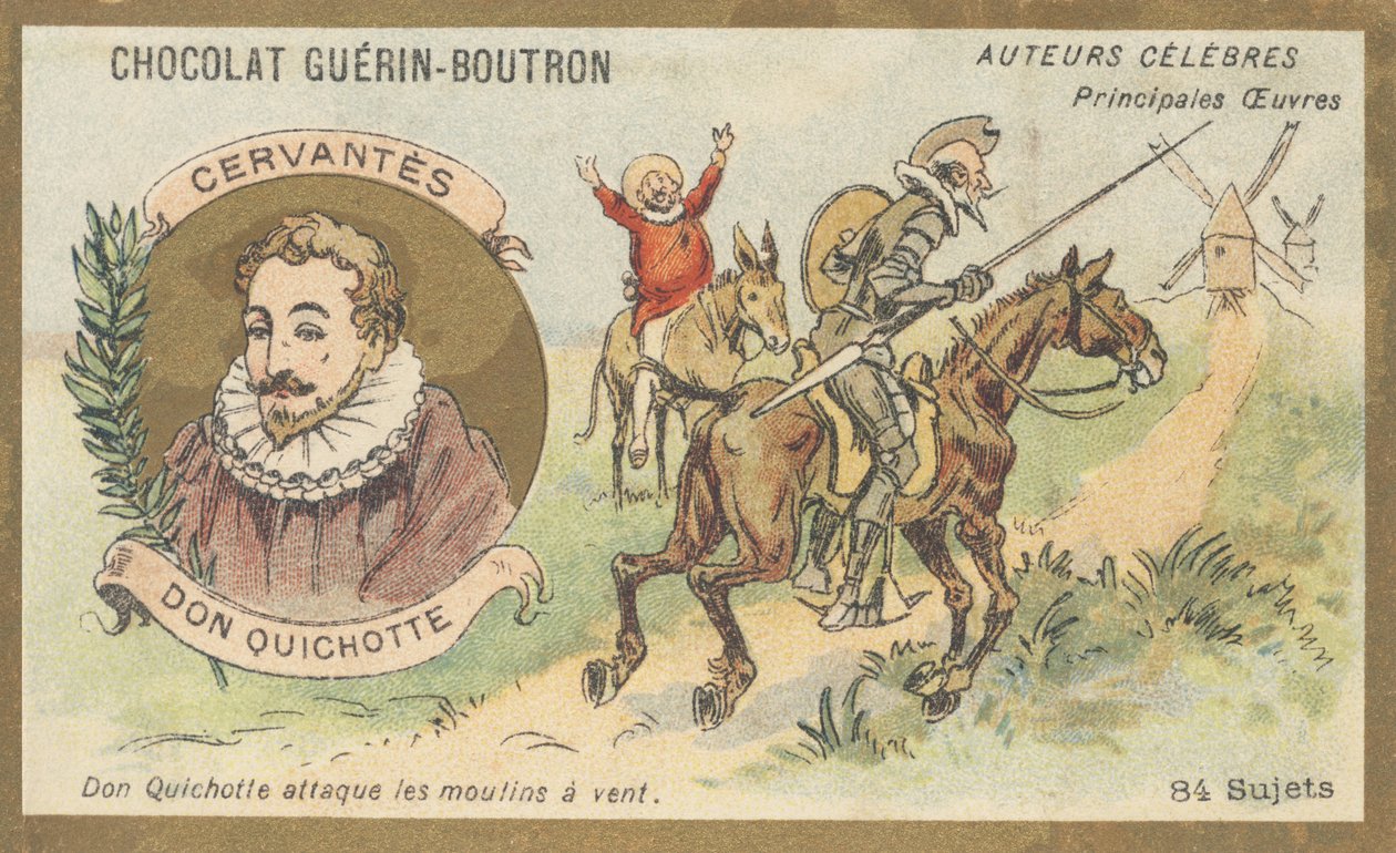 Miguel de Cervantes Saavedra (1547-1616), romancista, poeta e dramaturgo espanhol, autor de “Dom Quixote” (1605) de French School