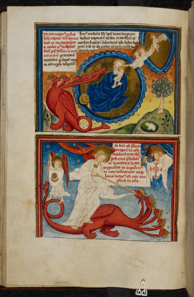 Miniatura do Livro da Vida de São João e do Apocalipse, c.1400 (velino) de French School