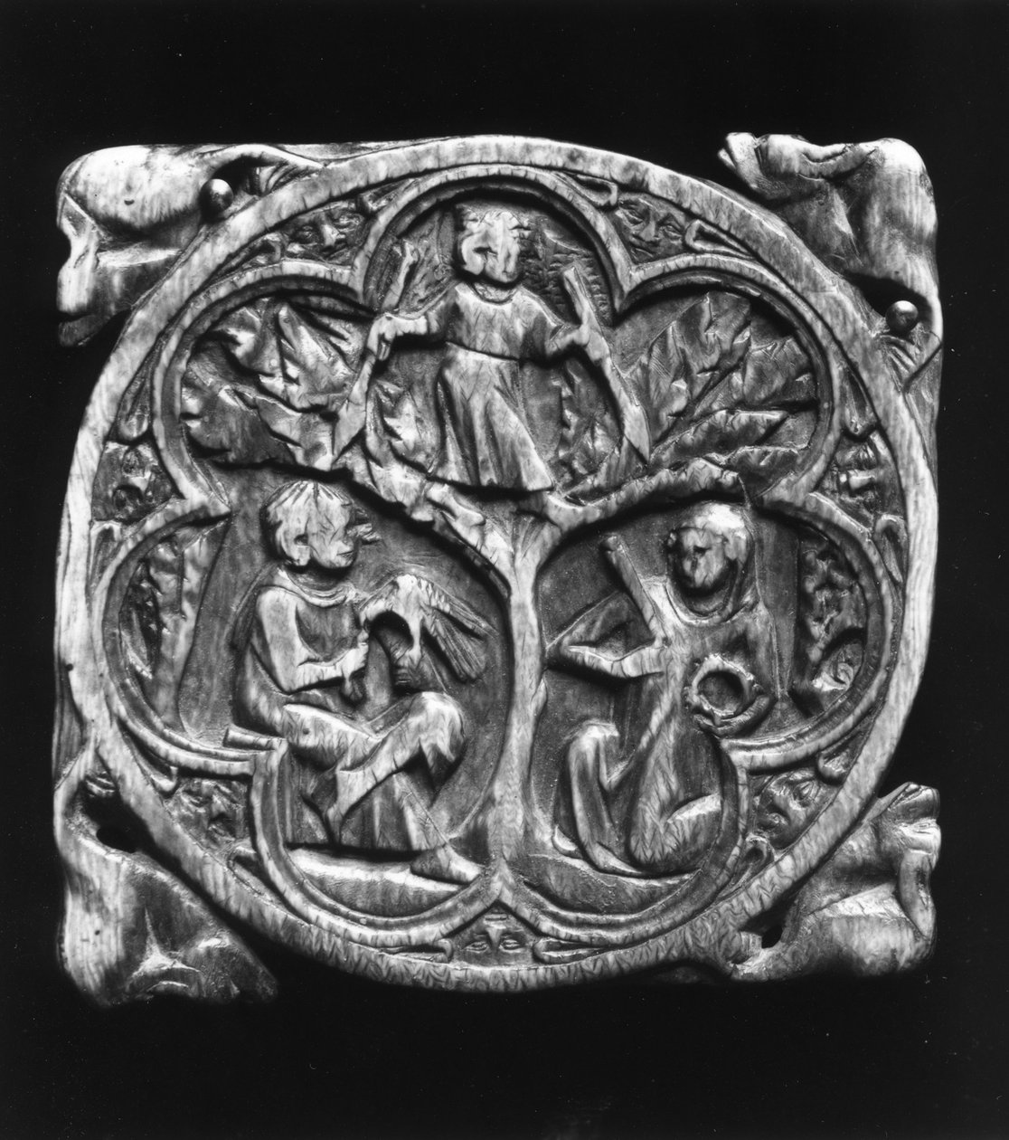Mirror Case with the God of Love (marfim) de French School