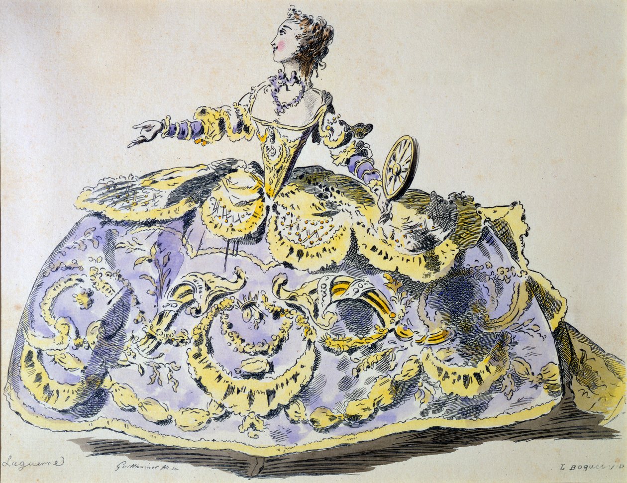 Miss Laguerre as Fortune, fac-símile de A. Guillaumot fils (gravura colorida à mão) de French School