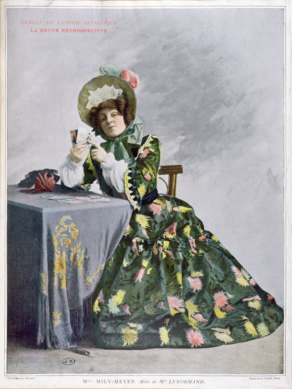 Miss Mily-Meyer no papel de Miss Le Normand, 1899 (typogravure) de French School