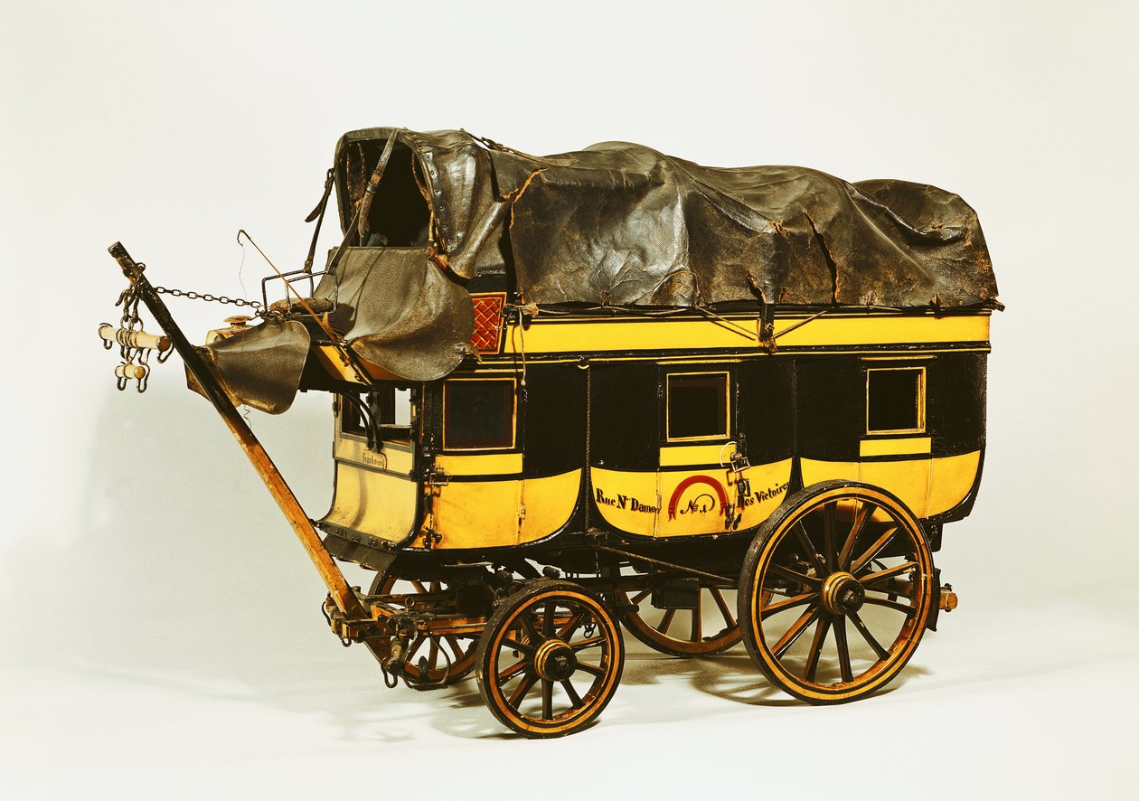Modelo de um ônibus de 40 lugares (madeira pintada) de French School
