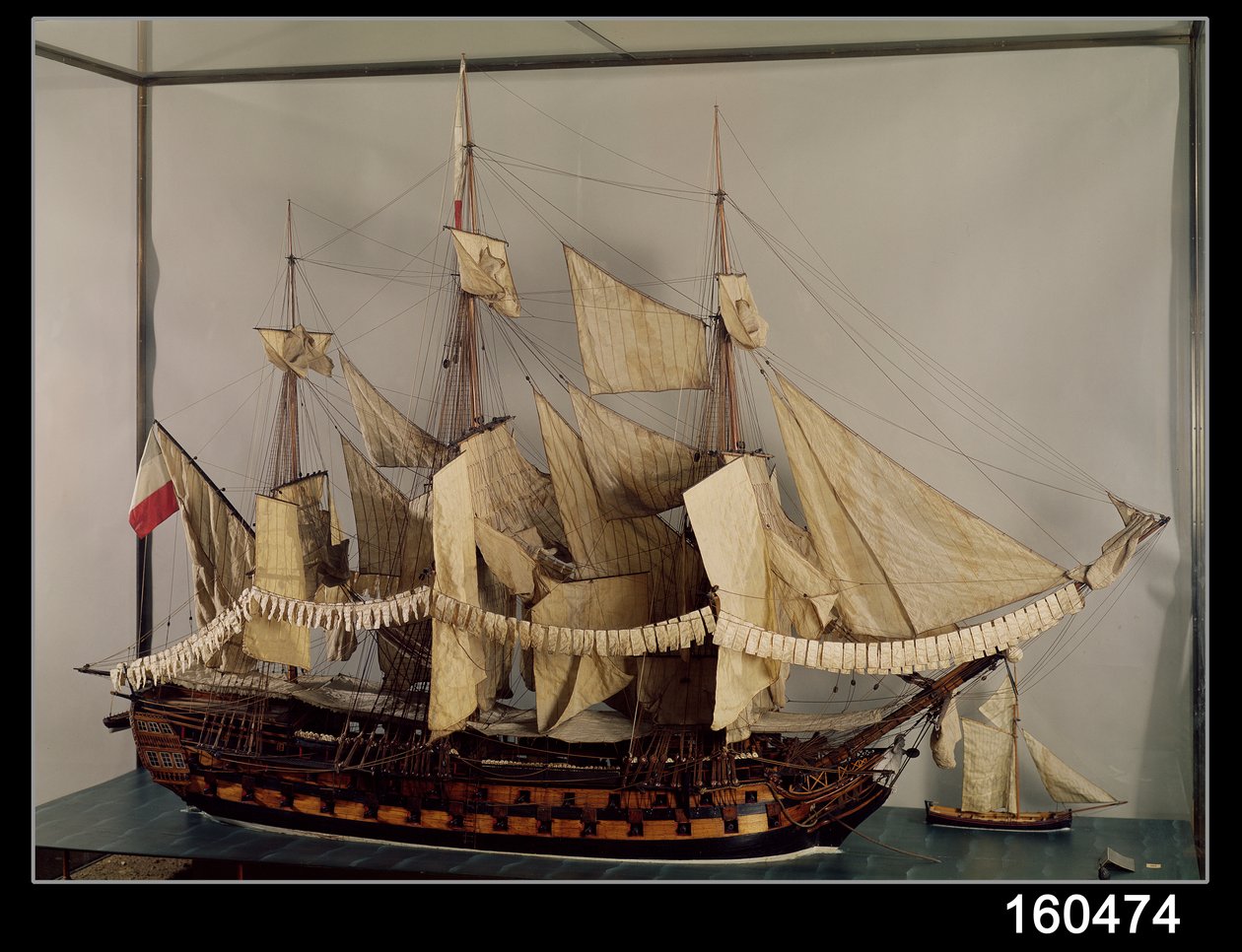 Modelo do navio LAchille, um navio de 74 armas construído em Rochefort de French School