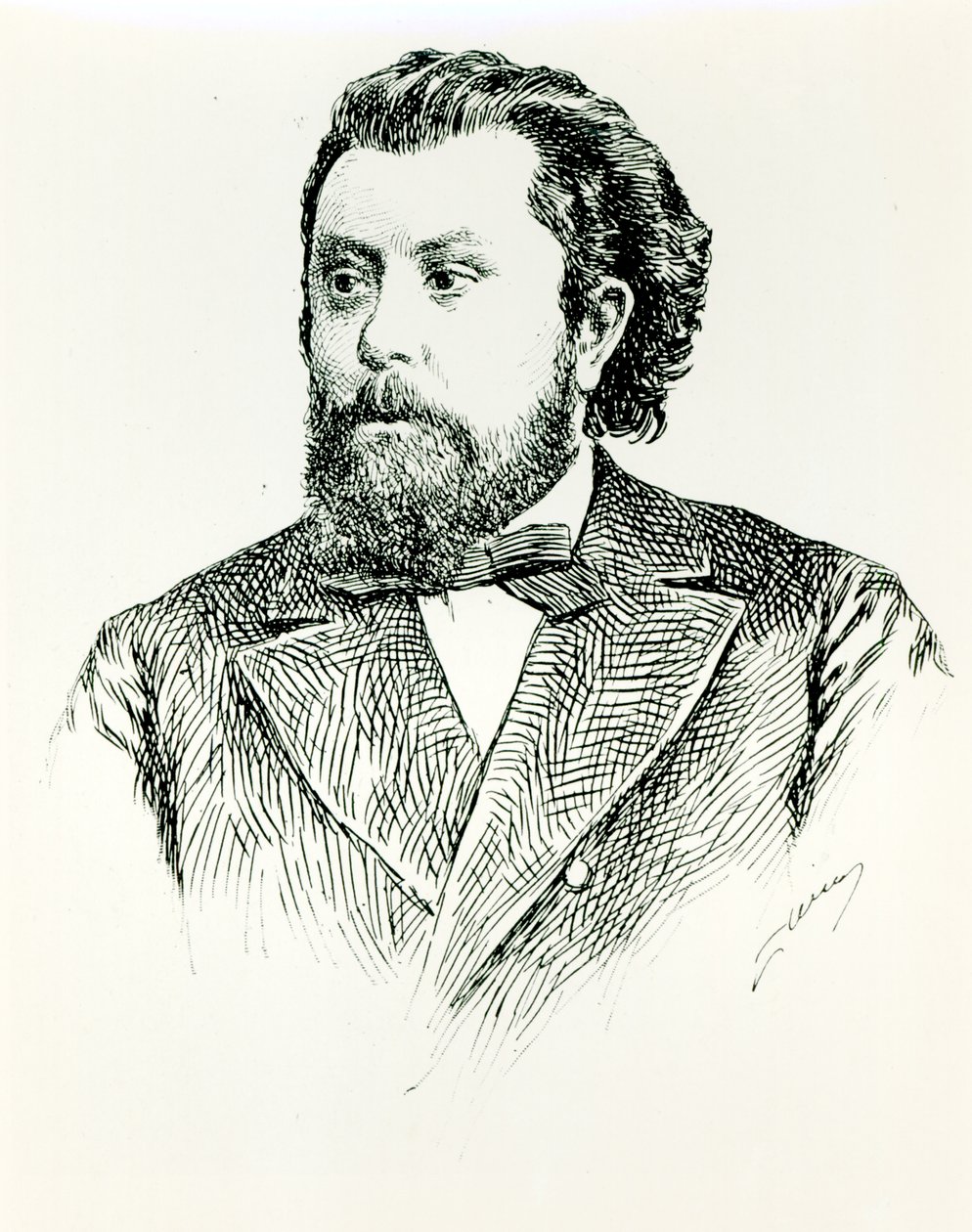 Modesto Petrovich Musorgsky (1835-1881), ilustração de A História da Música na Rússia, de Albert Soubies, publicado em Paris, 1898 de French School