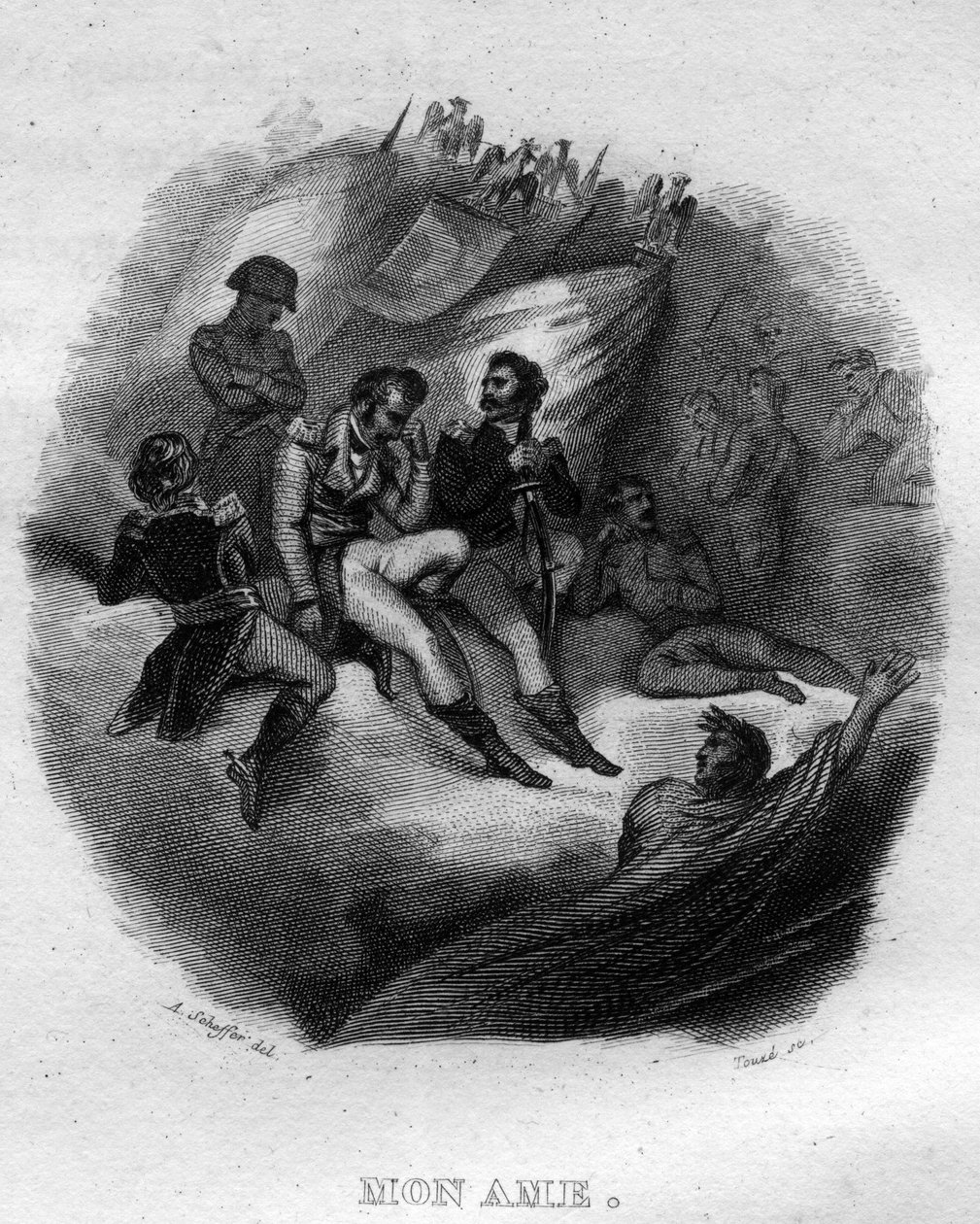 Mon soul Chanson de Beranger em "Oeuvres complete" (1834) de Pierre Jean de Beranger (1780-1857), poeta e compositor francês. de French School