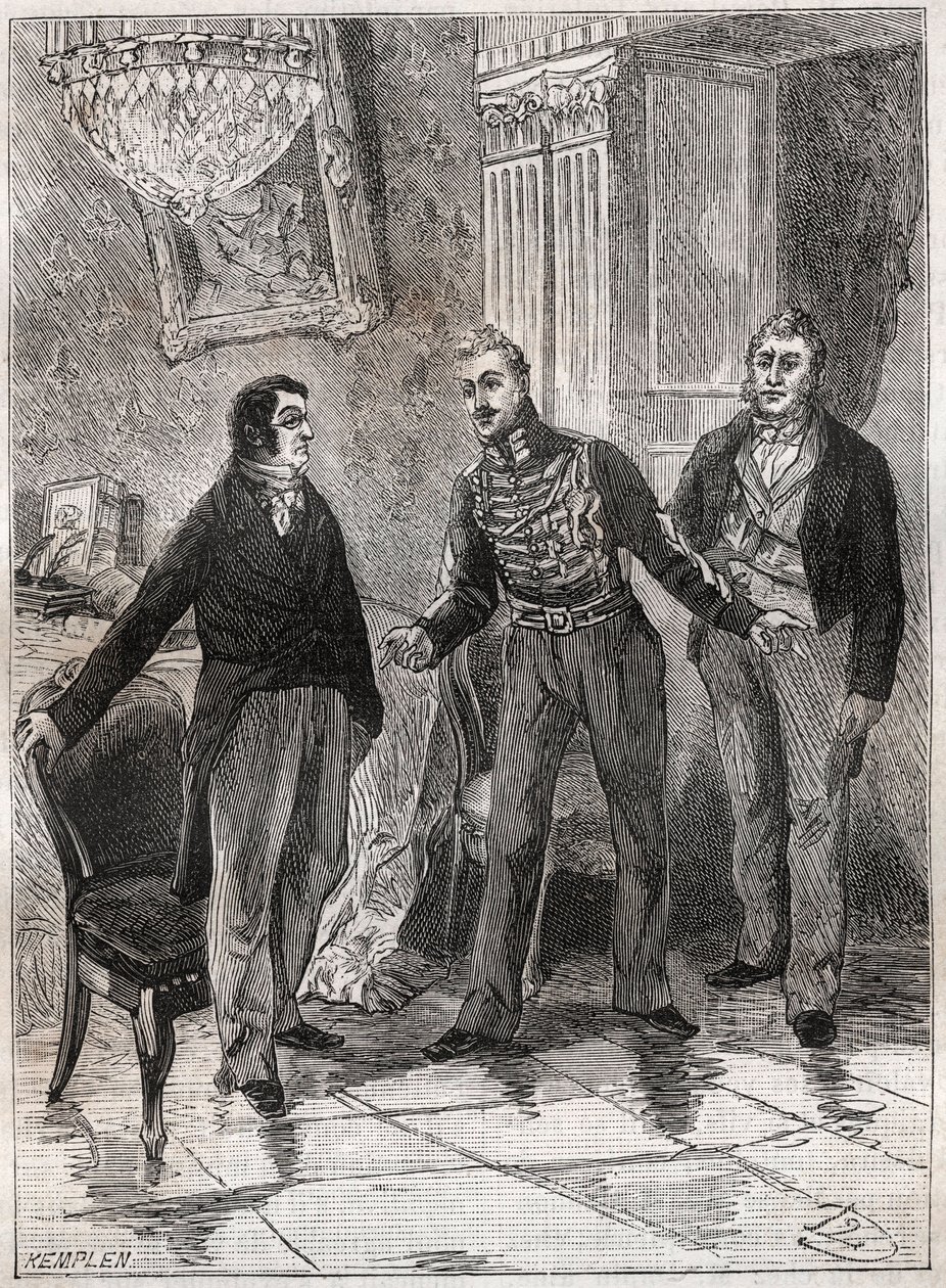 Monarquia de Julho - Novembro 1834 - Adolphe Thiers (1797-1897) no Duque de Orleans Louis Philippe I (1773-1850) de French School