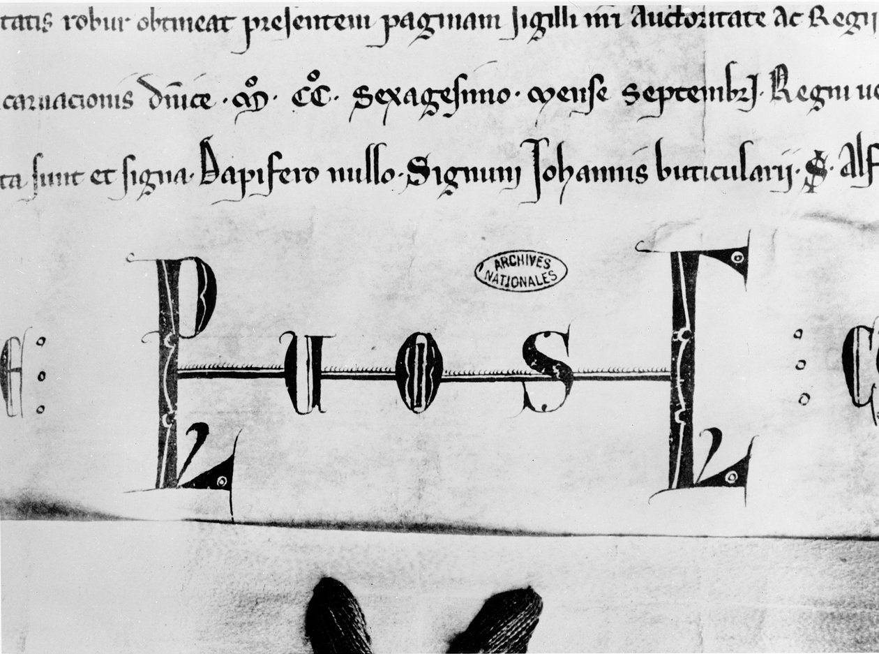 Monograma de Luís IX (pergaminho) de French School