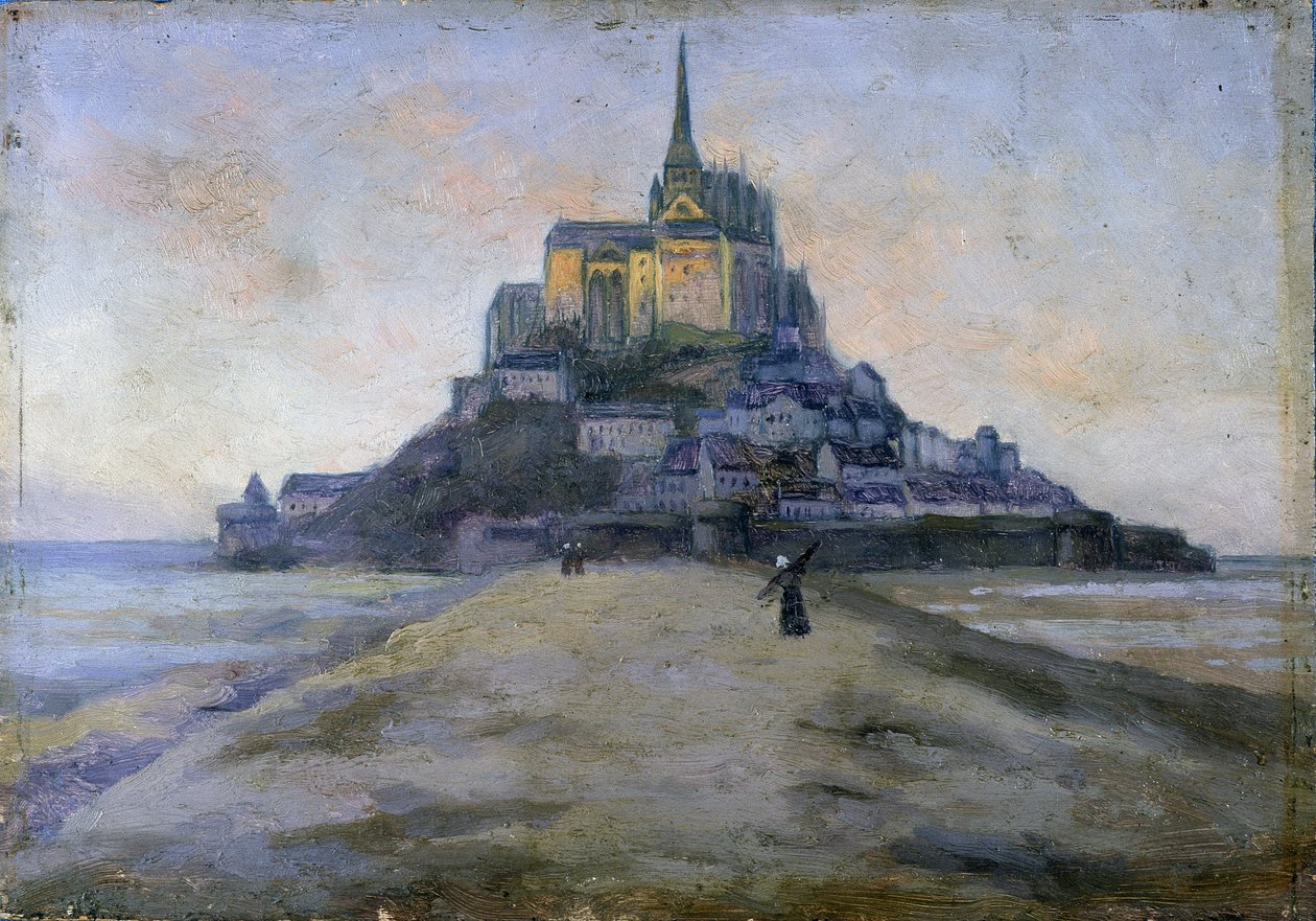 O Monte Saint-Michel e a passagem - quadro anónimo de French School