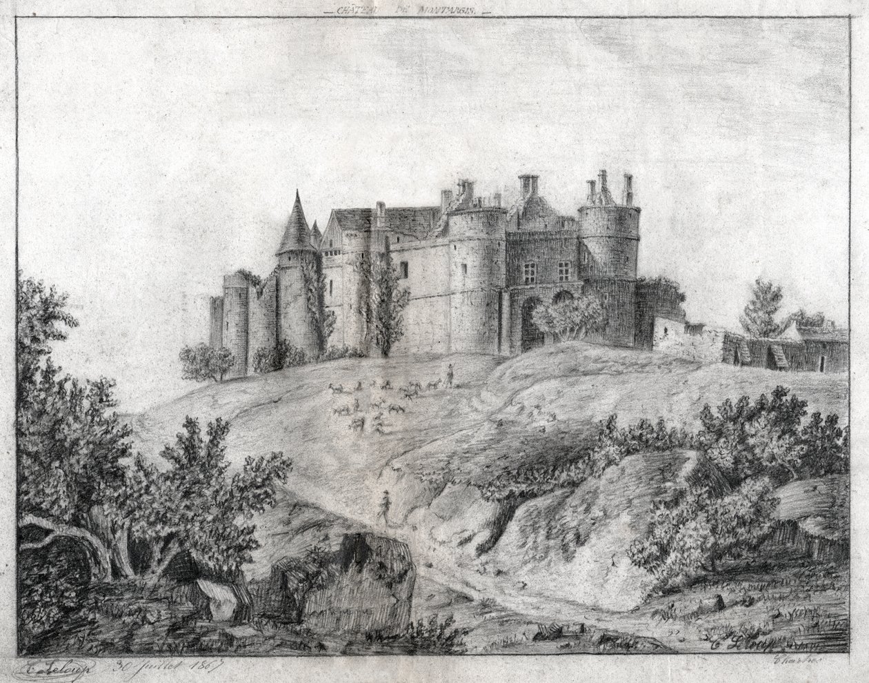 Castelo de Montargis. (desenho de French School