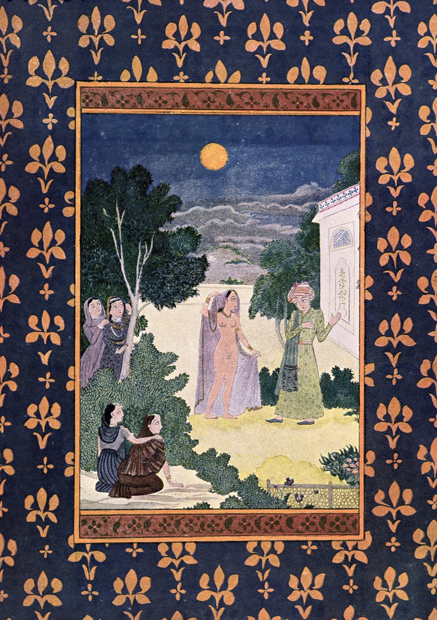 Lua da beleza, ilustração para as noites árabes, 1895 (gravura de cor) de French School