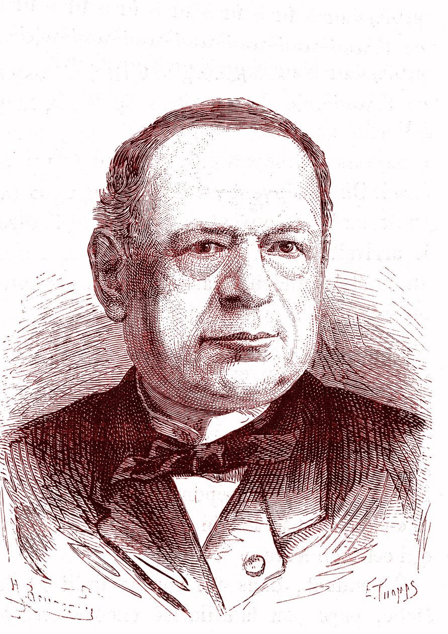 Moritz Hermann Von Jacobi (1801-1874), engenheiro e físico russo (galvanoplastia, motores eléctricos). Gravura de 1867 de French School