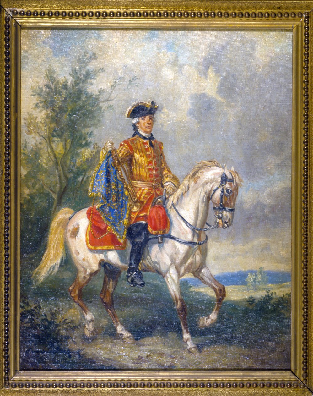Gendarme montado - óleo sobre tela, final do século XVIII de French School