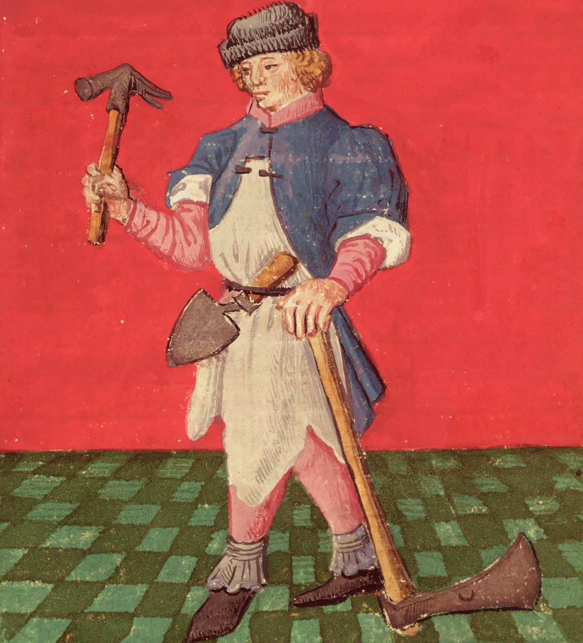 Ms.3066 fol.42 v The Blacksmith, de O Livro de Xadrez Moralises, de Jacques de Cessoles de French School