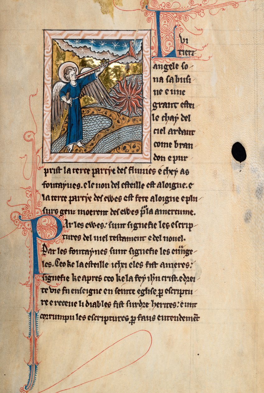 Ms65 f29r, Comentário sobre o Apocalipse de São João, final do século XIII (caneta & tinta e têmpera sobre velino) de French School