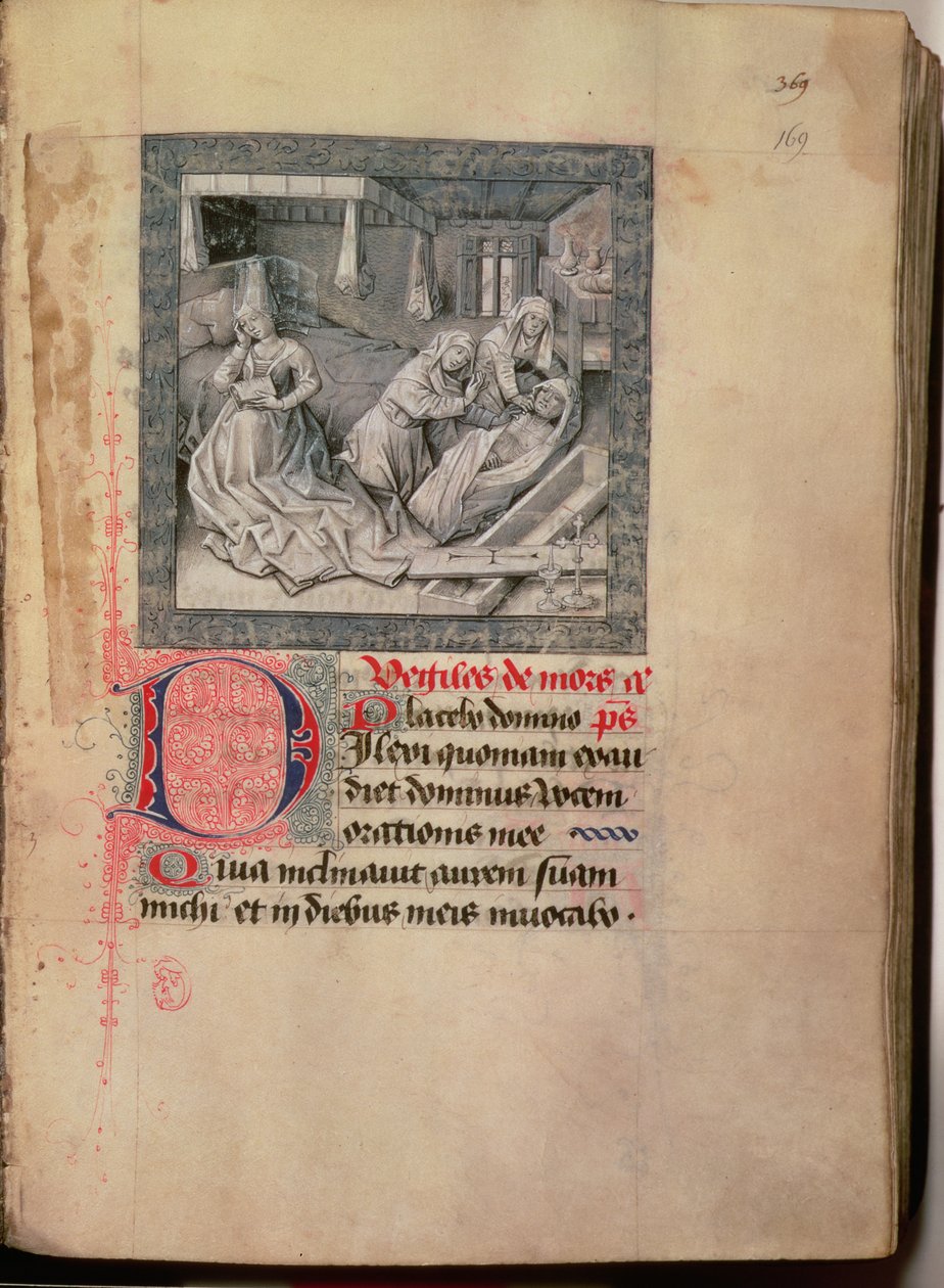 Ms.76 f.2 fol.169r Morte, Internamento e Enterro, das Horas do Duque da Borgonha 1454-55 de French School