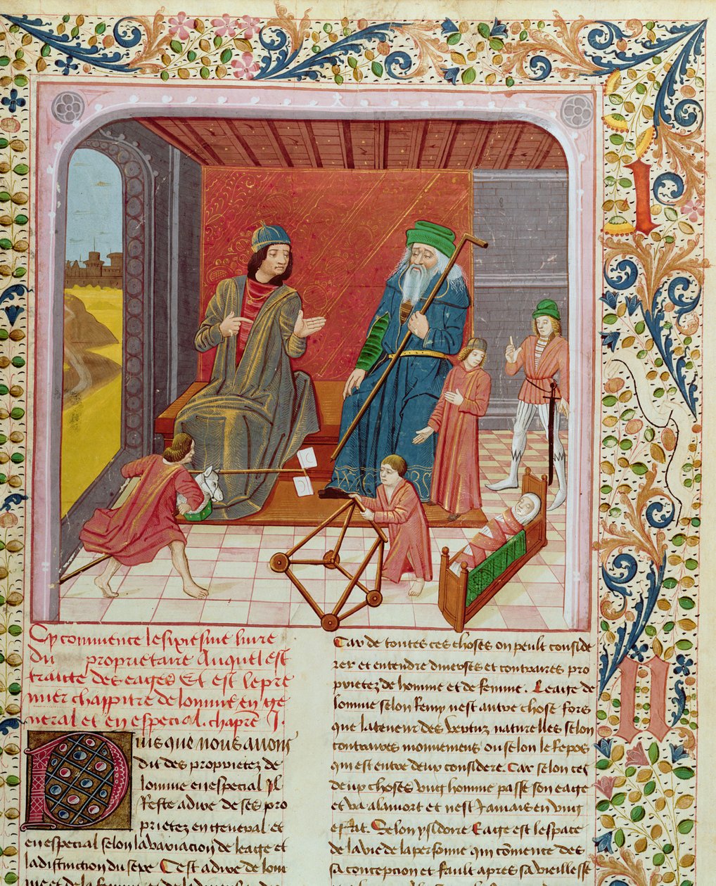 Ms.Fr.218 As seis idades do homem das coisas por Bartholomeus Anglicus de French School