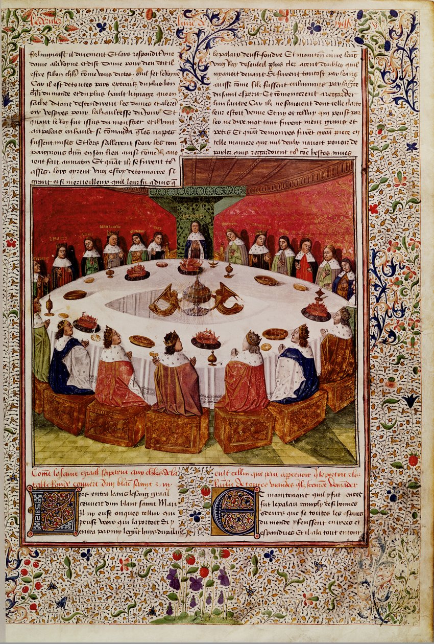 Ms.Fr. 112 f.5 Aparição do Santo Graal, da Queste del Saint Graal, c.1470 de French School