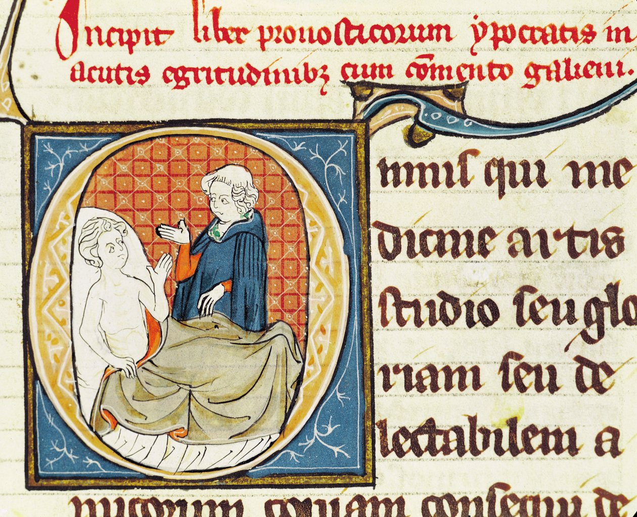 Ms 1003 fol.79r A Doctor Diagnosticar um paciente, de uvres por Galen Galen (c.130-c.201) de French School