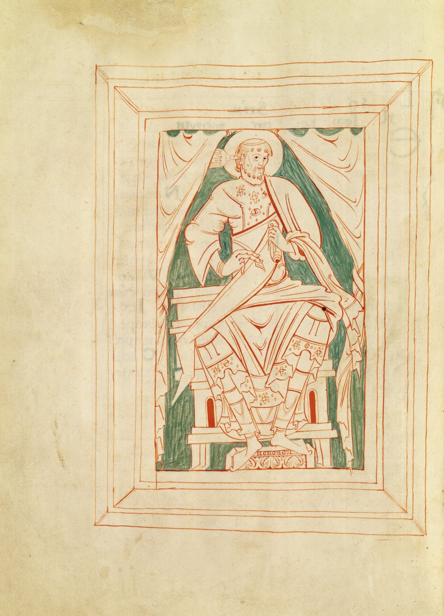 103 Frontispício representando São Gregório Magno (540-604) de um livro de sermões de French School