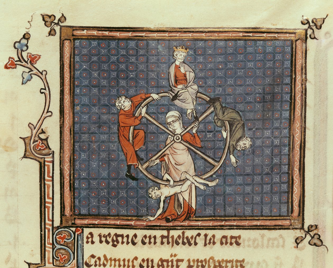 Desconhecida 1044 Fol.74 A roda da fortuna, de Ovide Moralise escrito por Chretien Legouais de French School