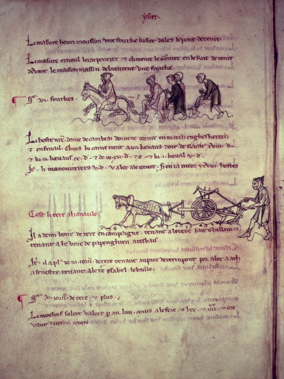 Ms 1175 f.156v Labors, de Old Annuitant de Audenarde, 1291-1302 de French School