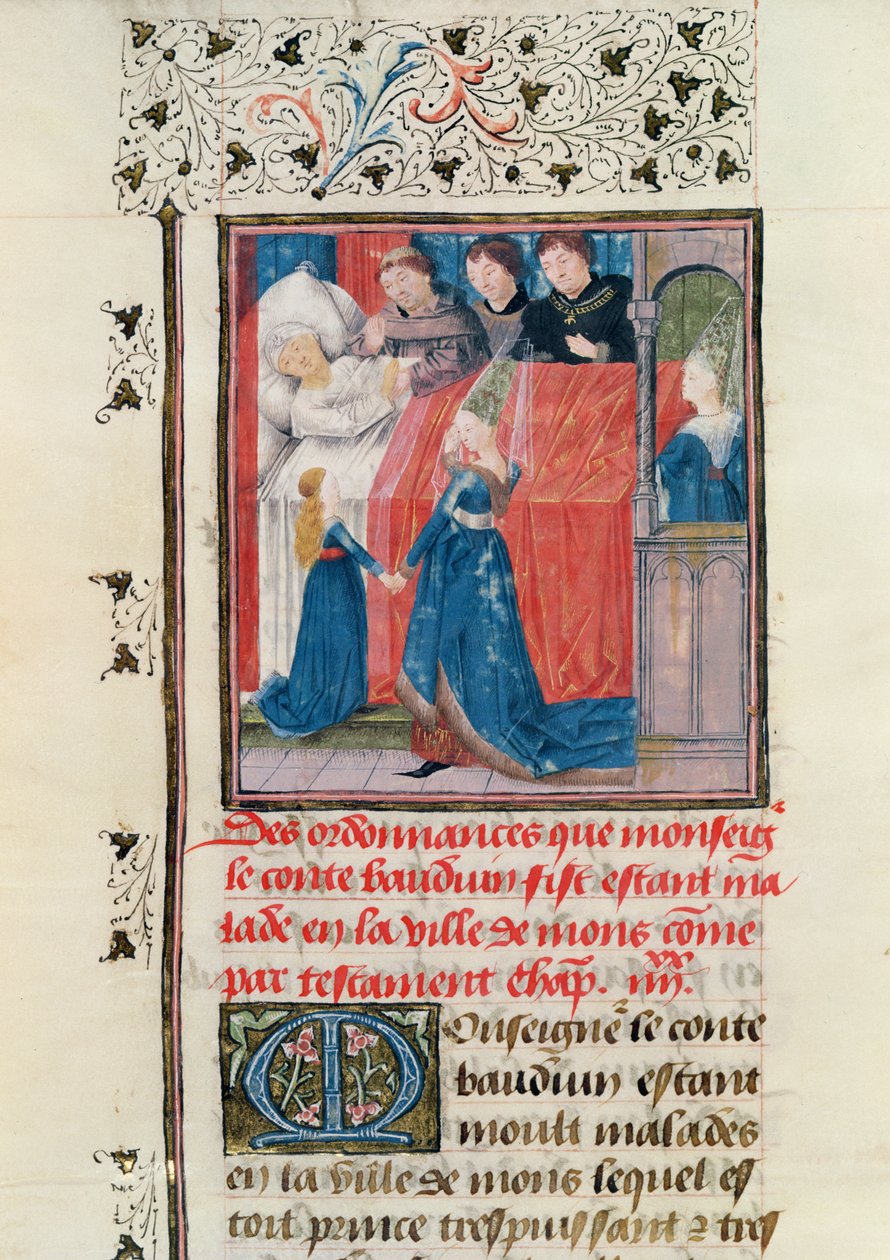 Ms 149 t.3 fol.163 Doença Final do Conde Baldwin V de Hainault de French School
