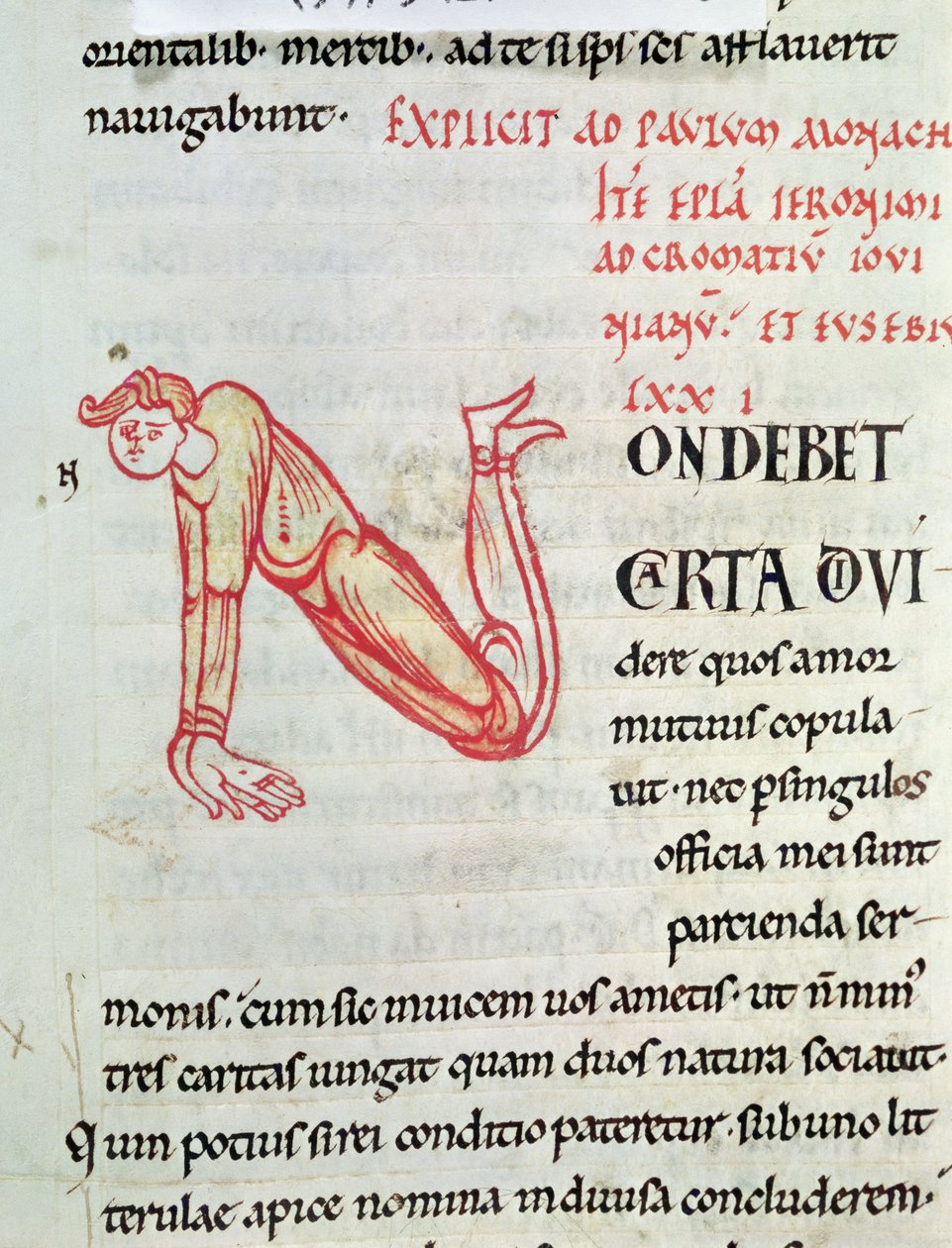 Ms 154 fol.137v Historiated N inicial, das cartas de São Jerônimo de French School