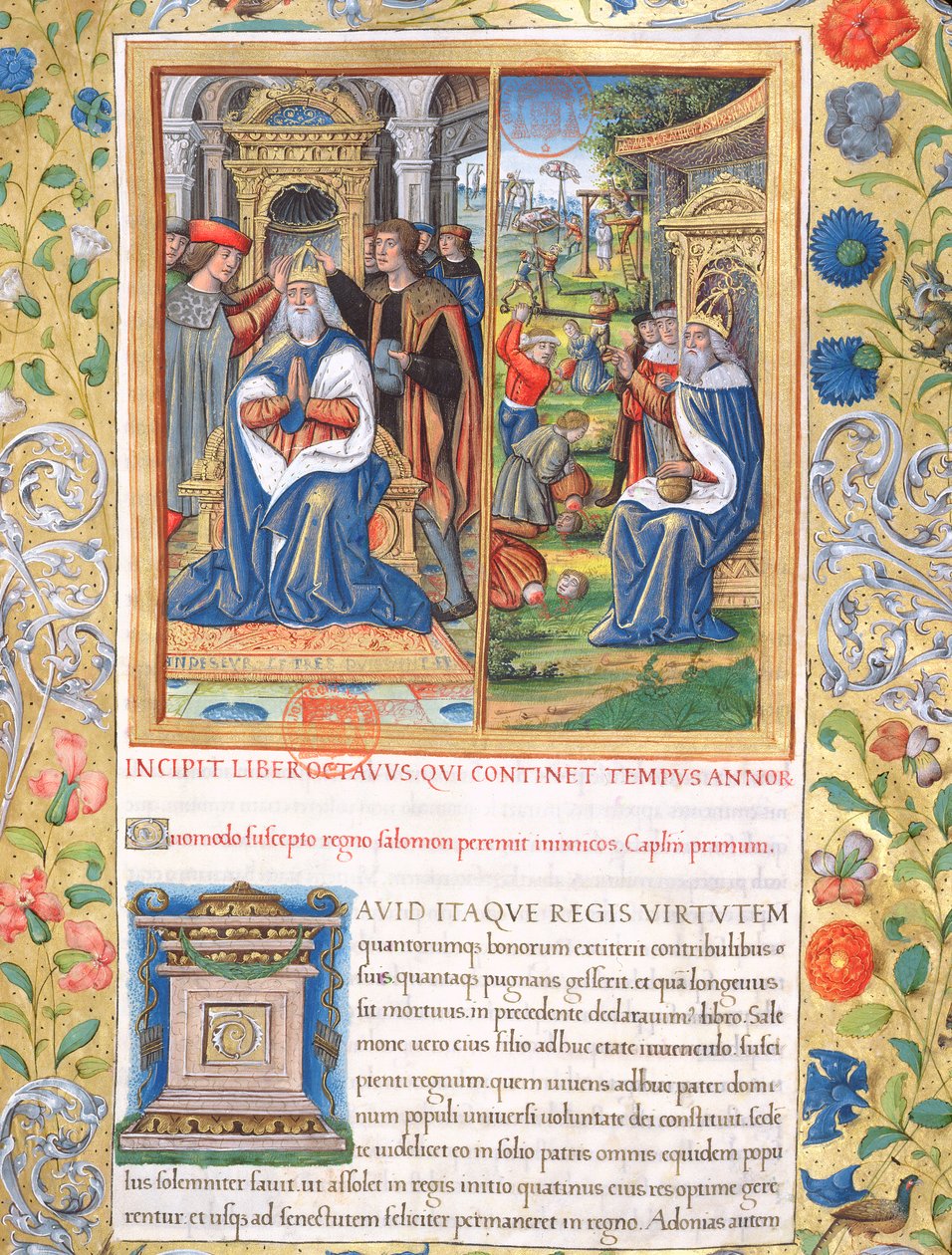 Ms. 1581 f. 154 Ilustração do Livro VIII (Da Morte de Davi à Morte de Acabe), Capítulo 1 das Antiguidades dos Judeus (Antiquitates Judaicae) de Flávio Josefo - Como Salomão, quando ele de French School