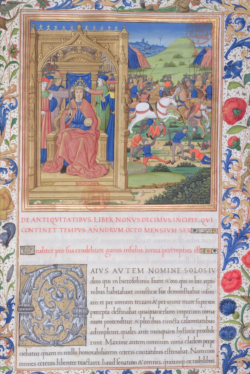 Ms. 1581 f. Ilustração do Livro XIX (Da Partida dos Judeus da Babilônia para Fadus, o Procurador Romano), Capítulo 1 das Antiguidades dos Judeus (Antiquitates Judaicae), de Flavius Jos de French School