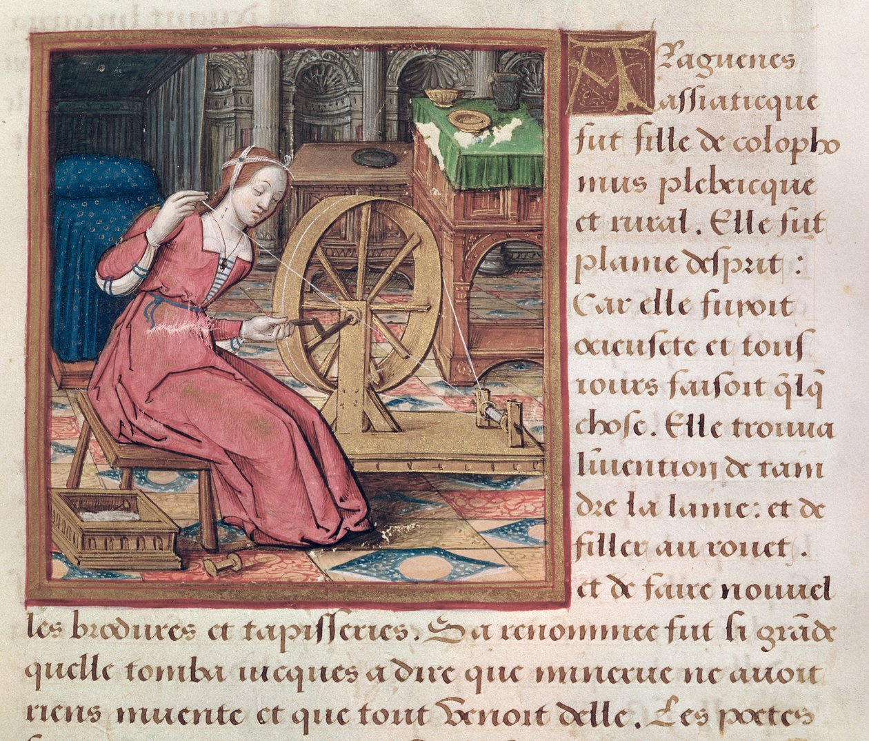 Ms 17 Arachne, da vida das mulheres da celebridade, c.1505 de French School